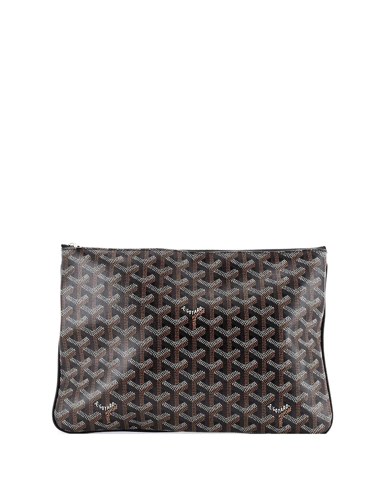 Pre-Owned Goyard Mm Senat Zip Pouch Coated Canvas