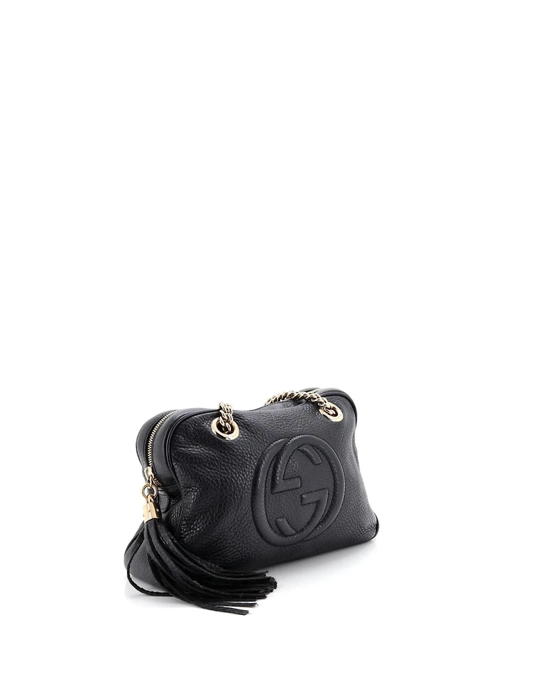 Pre-Owned Gucci Small Soho Chain Zip Shoulder Bag Leather