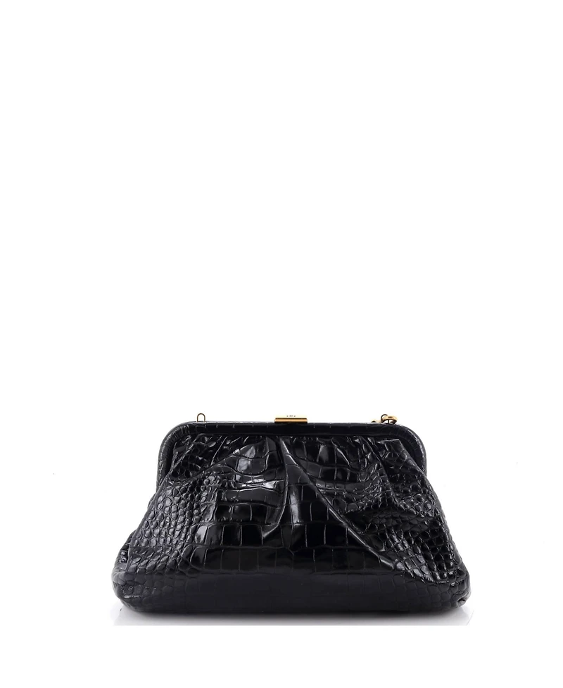 Pre-Owned Balenciaga Large Cloud Clutch Embossed Leather