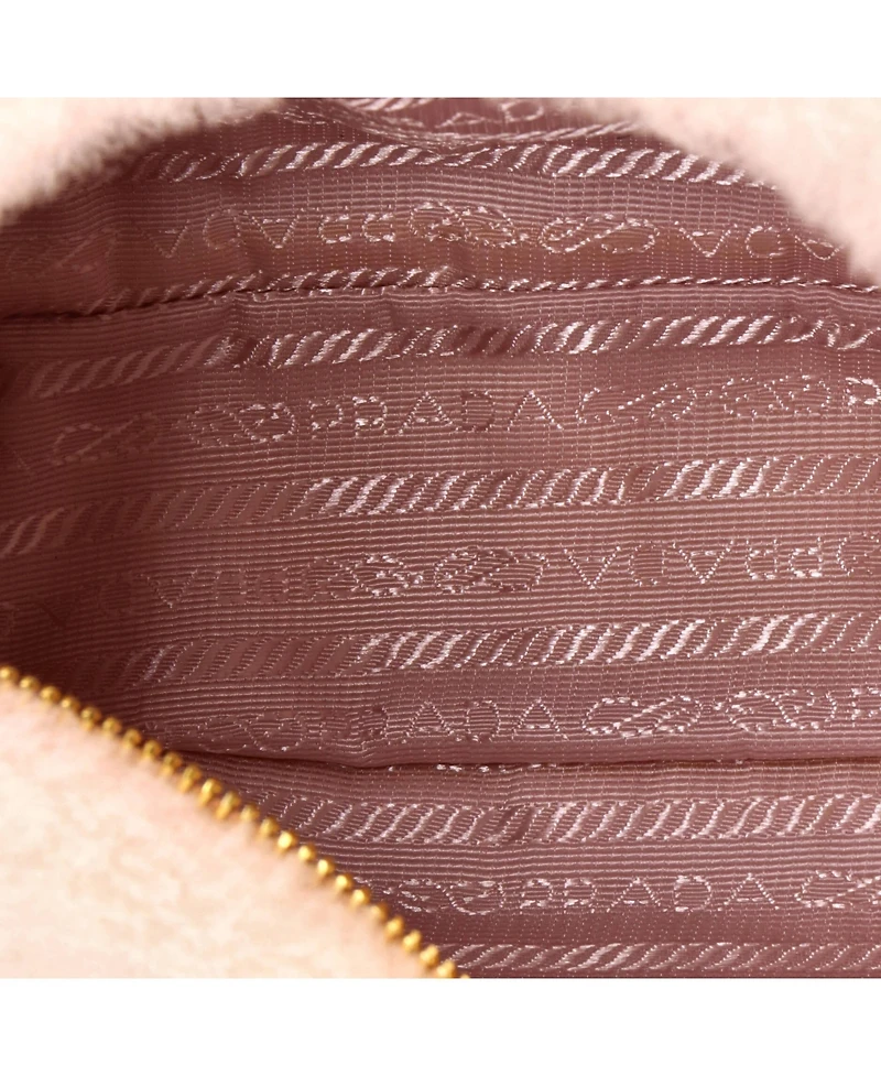 Pre-Owned Prada Mini Re-Edition Shoulder Bag Shearling