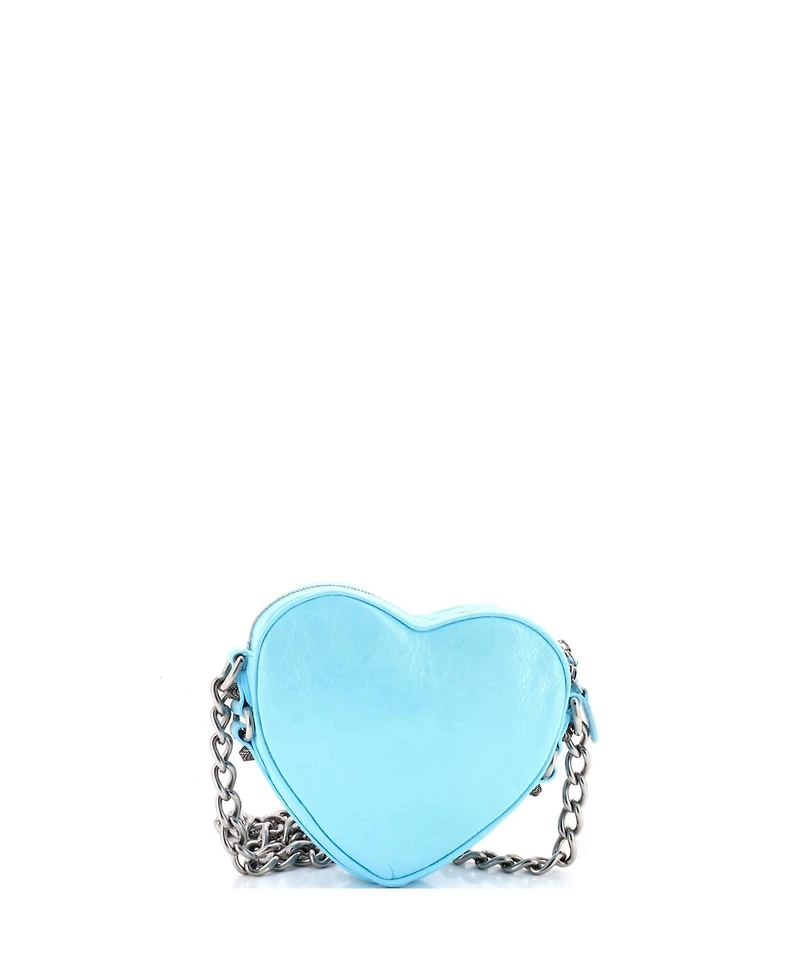 Pre-Owned Balenciaga Mini Le Cagole Giant Studs Heart Chain Bag Leather