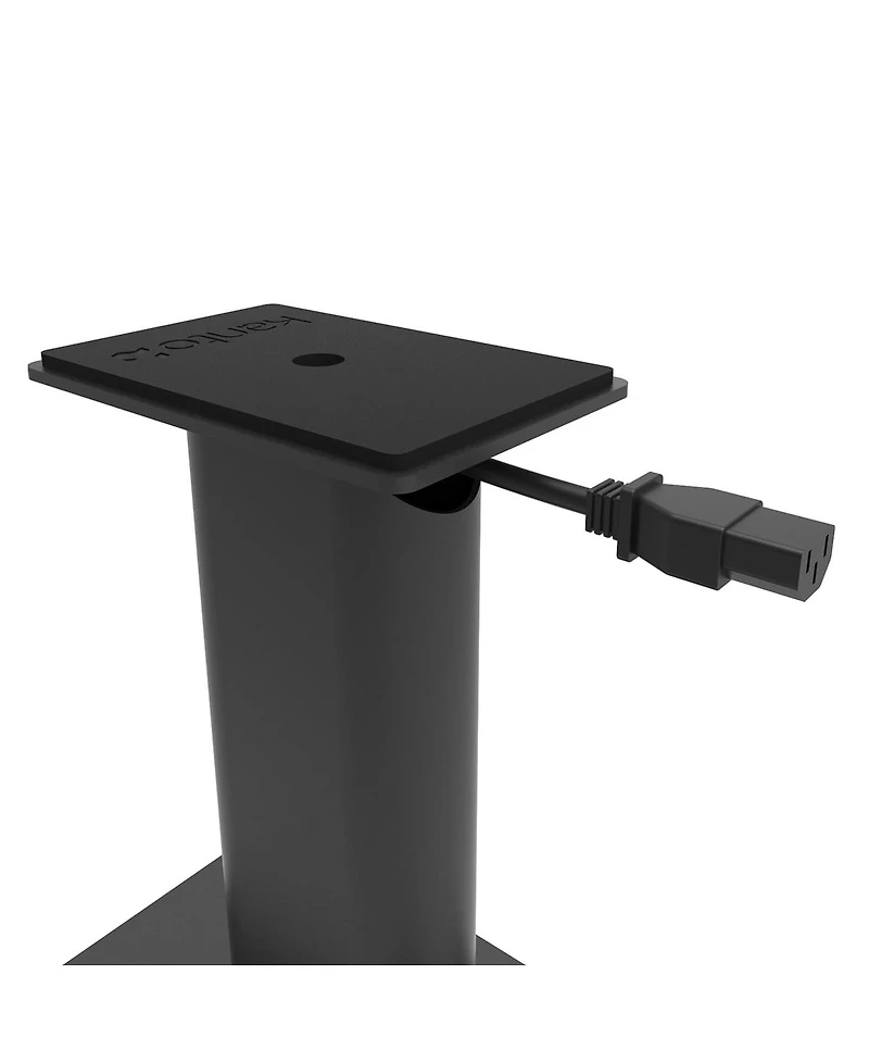 Kanto YU6 Powered Bookshelf Speakers with Bluetooth (Walnut) with SP9 Desktop Stands (Black)