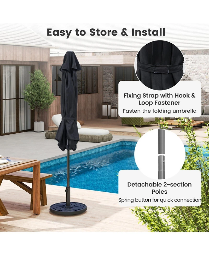 Gouun 7.5 feet Heavy-Duty Outdoor Market Umbrella with Push-Button Tilt and Air Vent