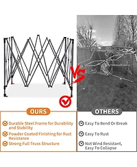 homfan 10x10 Pop Up Canopy Tent with One-Push Setup, Vent, Wheeled Bag, 4 Sandbags, 8 Stakes and 4 Ropes
