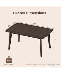 Sugift Solid Wood Modern Center Table with Tapered Legs 34.5in