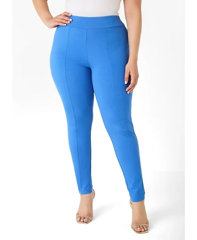 Ashley Stewart Plus Sizes Seamed Ponte Leggings