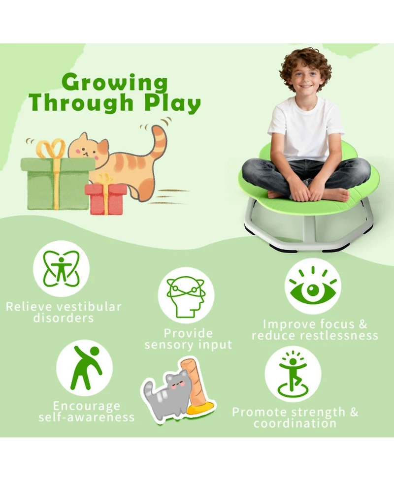 Hongge Kids Sensory Swivel Chair with Non-Slip Metal Base