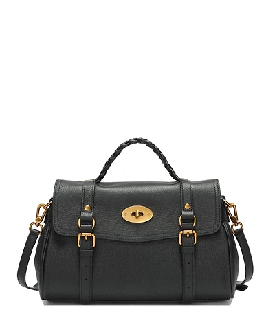 Susu Women's Lore Genuine Leather Heritage Satchel Bag, Top Handle Crossbody Shoulder Purse, Turn Lock Flap Messenger Work Handbag