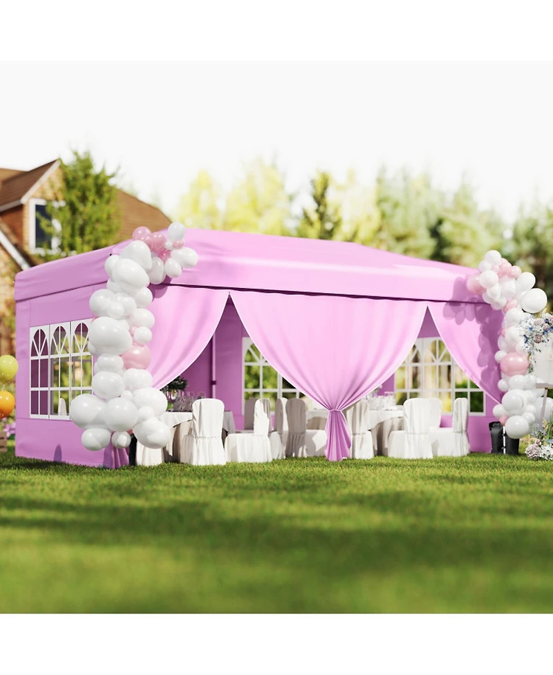 Gouun Pop Up Canopy Tent with One-Hand Center Lock and 6 Sidewalls