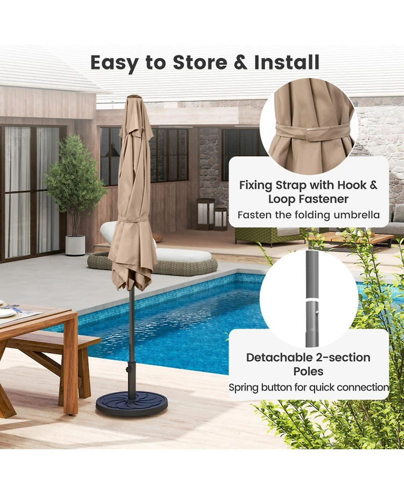 Gouun 7.5 Feet Heavy Duty Outdoor Patio Market Umbrella with Push Button Tilt