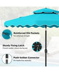 Gouun 9 Feet Outdoor Patio Umbrella with Push Button Tilt and Crank Lift