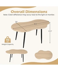 Sugift 39.5 in Cloud Shape Center Table with Metal Frame