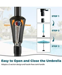 Gouun 10 Ft Outdoor Patio Umbrella with Weighted Base and Sandbag Set