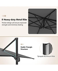 Gouun Cantilever Patio Umbrella with 360 Rotation and Six-Tier Tilt