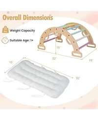 Sugift Montessori 3-in-1 Wooden Rocking Climbing Arch