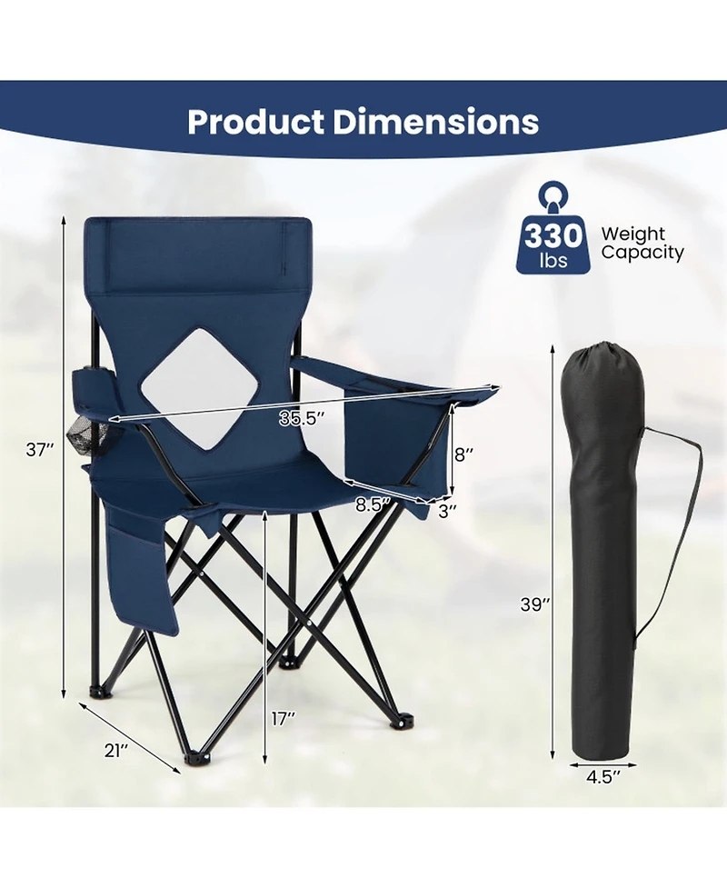 Hongge Folding Camping Chair with Breathable Mesh Backrest