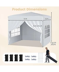 Gouun 10 x 10 Feet Commercial Pop Up Canopy Tent with 4 Sidewalls and Cpai-84