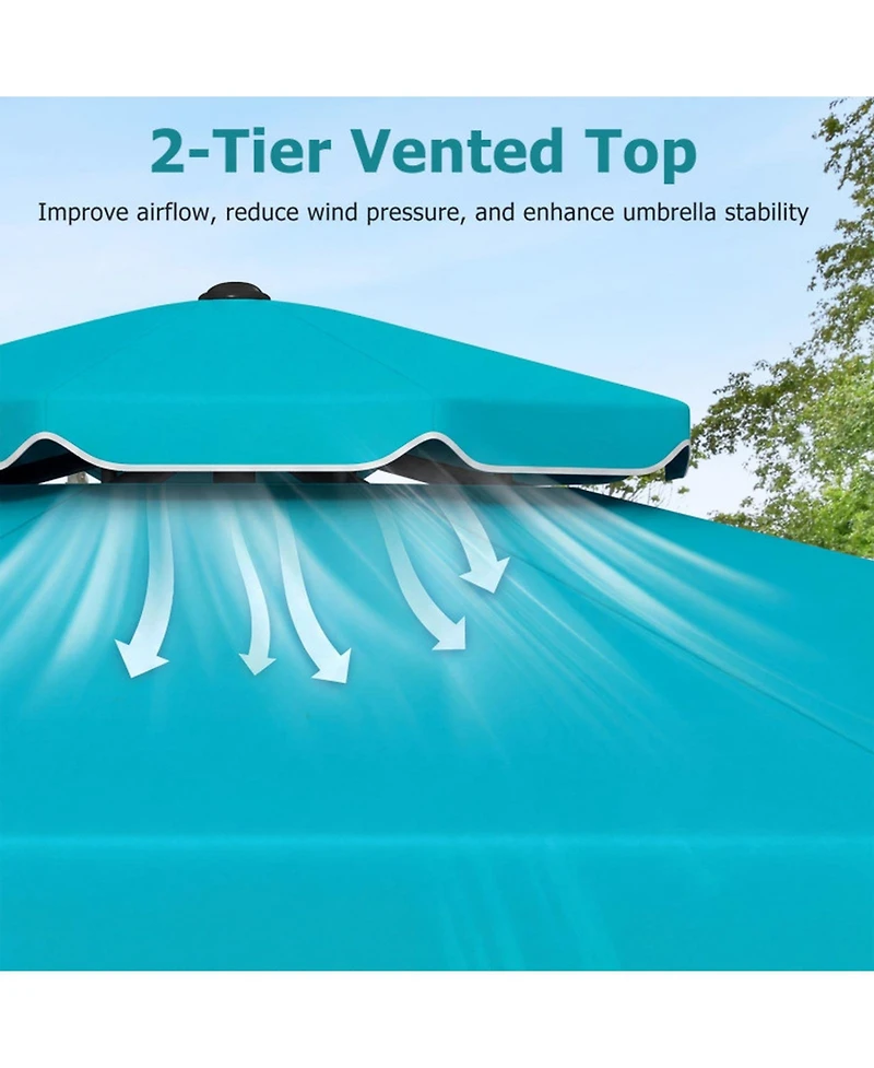 Gouun 10 Feet Outdoor Patio Umbrella with Push Button Tilt and Crank Lift