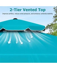 Gouun 10 Feet Outdoor Patio Umbrella with Push Button Tilt and Crank Lift