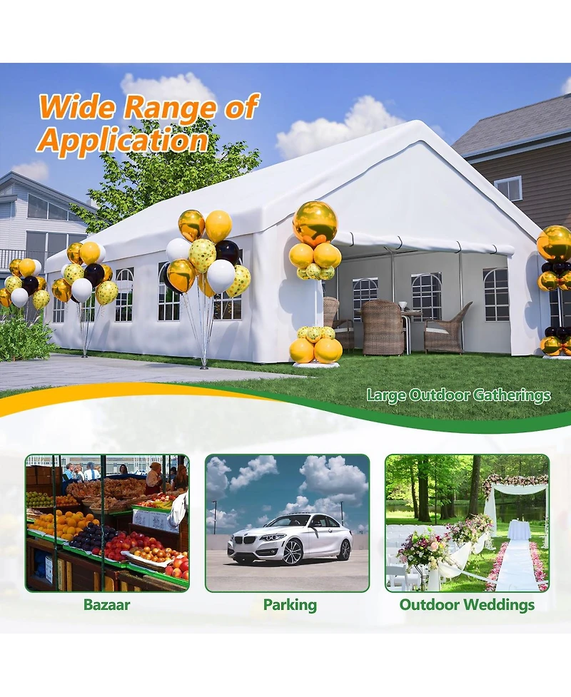 Asagikoiai Large Outdoor Party Tent, Heavy Duty Canopy Gazebo with 3 Storage Bags