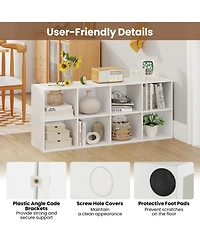 Sugift 8-Cube Bookcase Bookshelf with 2 Anti-Tipping Kits Storage Organizer