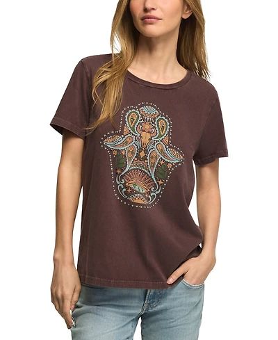 Lucky Brand Women's Western Hamsa Classic Crew Graphic T-Shirt