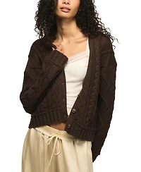 Lucky Brand Women's V-Neck Cable-Knit Cardigan Sweater