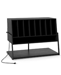 Sugift Turntable Stand with Charging Station and 8 Vinyl Storage Shelves