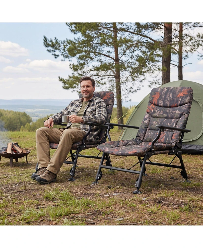 Hongge Oversized Folding Fishing Chair with 9-Level Backrest
