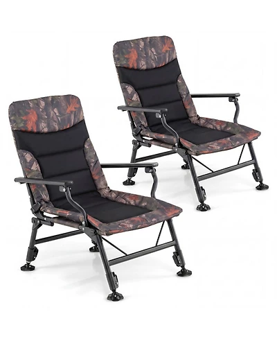 Hongge Oversized Folding Fishing Chair with 9-Level Backrest