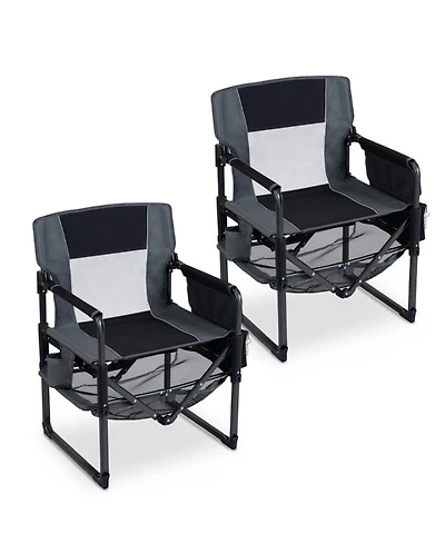 Hongge 2-Pack Heavy Duty Camping Chairs with Bottle Opener