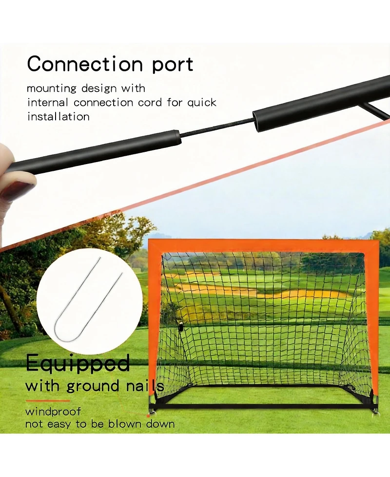 Aofar 2 Pack Portable Soccer Goals Pop Up Indoor Outdoor Foryard 4' X 3