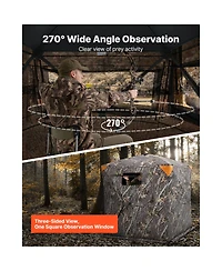 Hongge 270 Degree See Through Ground Hunting Blind for 2 to 3 People
