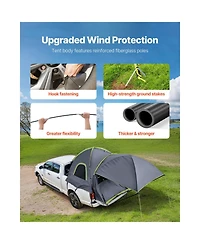 Hongge 8.0 to 8.2 feet Pickup Truck Bed Tent with Extendable Awning