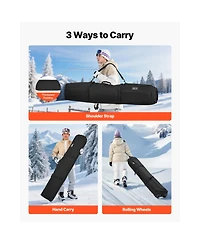 Hongge Padded Snowboard Roller Bag Fits Skis up to 68.9 in