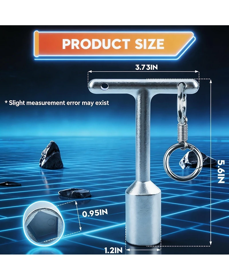 Xdovet Penta Wrench Extension Curb Box T-handle Transformer Key