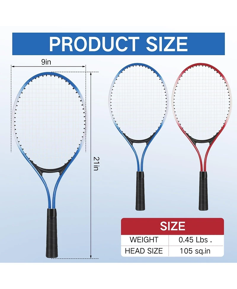 Aofar 4 Pack Tennis Rackets 21 Inch Lightweight Beginner Set