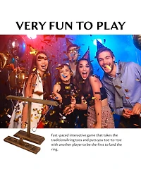 Aofar Ring Toss Game Wooden Hook Bar Party 15.7" X 13