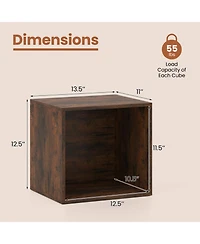 Sugift Stackable Cube Storage Organizer Open Wooden Book Shelf Display Shelving Unit