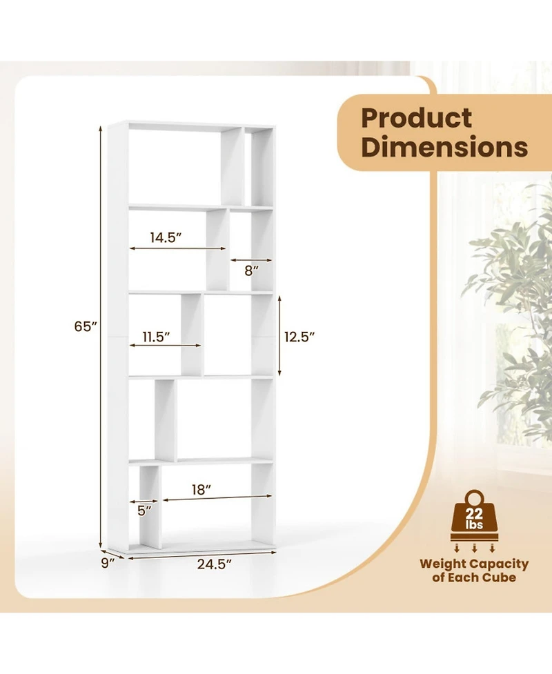 Sugift 5-Tier Modern Bookshelf with Open Back and 2 Anti-Tipping Kits