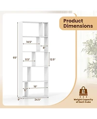 Sugift 5-Tier Modern Bookshelf with Open Back and 2 Anti-Tipping Kits