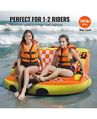 Hongge Inflatable High-Back Deck Seat Towable Tube for 2 Riders