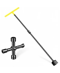 Xdovet Water Meter Key and 4-Way Utility Key T-Handle Valve Tool