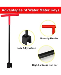Xdovet Water Meter Key 4-Way Utility Shut Off Tool