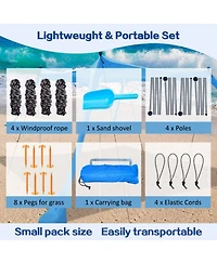 Aofar Beach Tent UPF50+ Sun Shelter Windproof 4 Poles Outdoor Camping Family 11x11 Feet