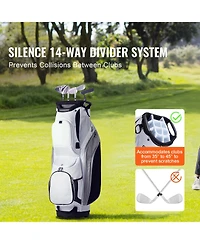 Hongge 36 in Nylon Golf Cart Bag with 14-Way Organizer Divider Top