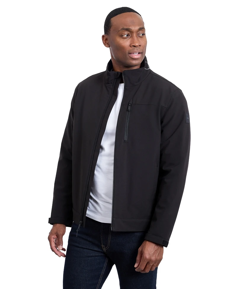 Calvin Klein Men's Sherpa Lined Softshell Stand Collar Jacket