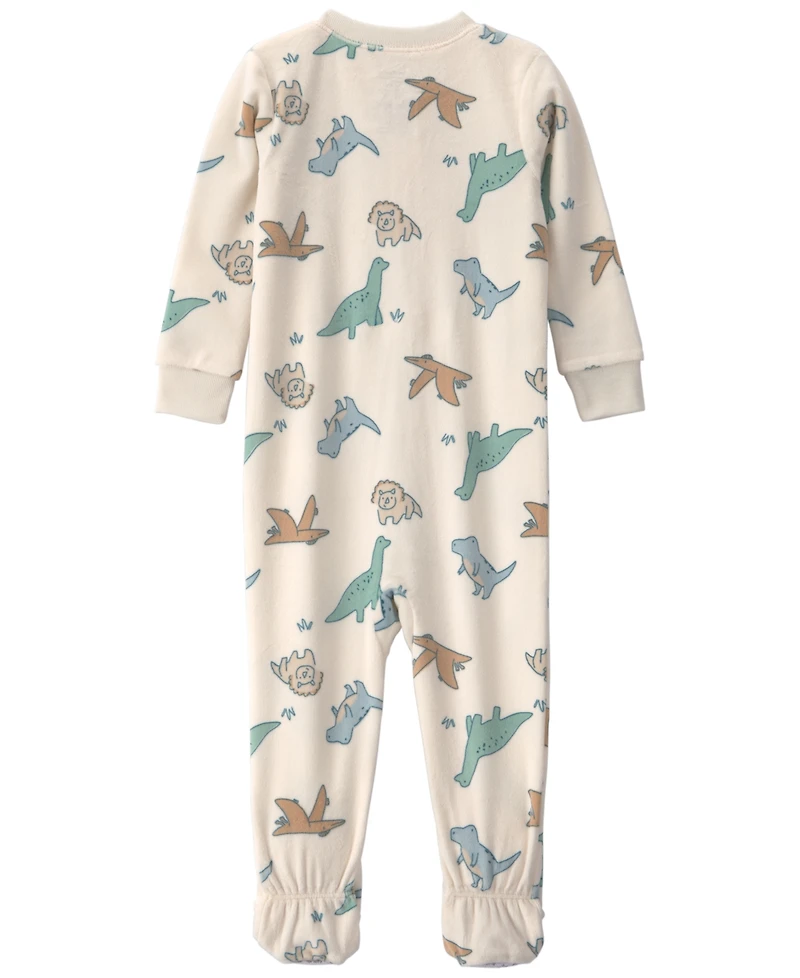 Carters Baby Boys' Dino 2-Way Zip Dream Plush Snug-Fit Footed Pajama