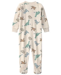 Carters Baby Boys' Dino 2-Way Zip Dream Plush Snug-Fit Footed Pajama