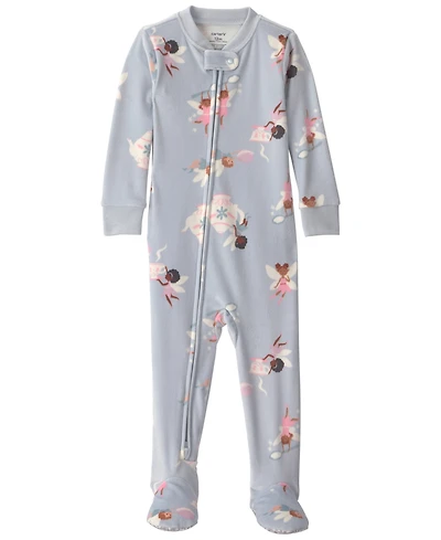 Carters Baby Girls' Fairies 2-Way Zip Dream Plush Snug-Fit Footed Pajama